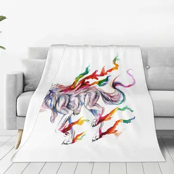 Rainbow Fire Fox Мягкое фланелевое покрывало для дивана-кровати, теплое одеяло, легкие одеяла для дивана, дорожное одеяло