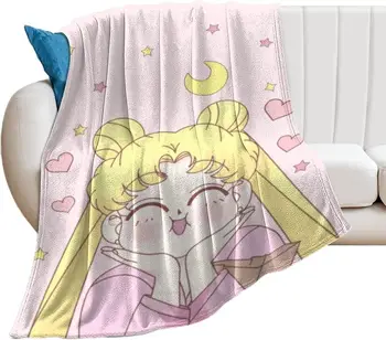 SaltaStore Аниме-одеяло, Милый Розовый плед, Мягкий Уютный Кондиционер, кровать, диван, Подарки для женщин и девочек на весь сезон