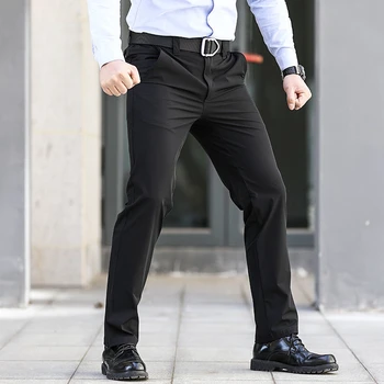 Весенне-осенние Тонкие мужские повседневные брюки с эластичной резинкой, папины брюки, свободные брюки, мужские брюки среднего и пожилого возраста D131