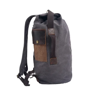 Винтажный простой холщовый рюкзак, сумка-цилиндр большой емкости, спорт на открытом воздухе, путешествия, альпинизм