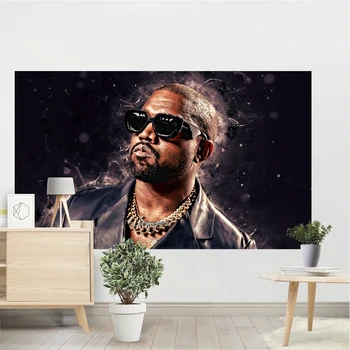 Гобелен Kanye West, американский рэп-певец, Винтажные настенные ковры, Фон для спальни, Ткань для домашнего декора
