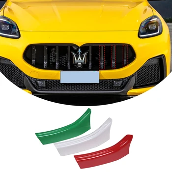 Для Maserati Grecale 2022 автомобильные планки для отделки передней решетки радиатора, наклейки на крышку гриля, автомобильные аксессуары