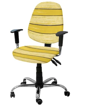 Желтый Эластичный чехол для компьютерного кресла в деревенском стиле в стиле ретро, съемный чехол для офисного кресла, Разрезные чехлы для сидений