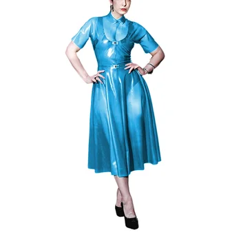 Женское Прозрачное платье Миди с воротником 