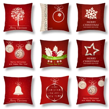 Красная наволочка Новогодний Мультяшный Снежный колокольчик Рождественское украшение Набор подушек диван для спальни ресторан подушка рукав