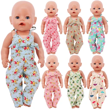 Кукольная одежда для 18-дюймовой американской куклы и 43-сантиметровой куклы-Реборн, милый комбинезон-комбинация с принтом, аксессуары для кукол, игрушки для девочек нашего поколения