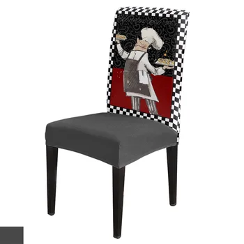 Кухня Шеф-повара, винтажный текстурный чехол для стула, эластичный чехол для стула для столовой, чехол из спандекса для офисного кресла