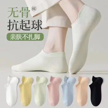 Летние короткие носки с низким верхом, летние тонкие короткие носки конфетного цвета с заушниками и носки лодочкой для женщин.