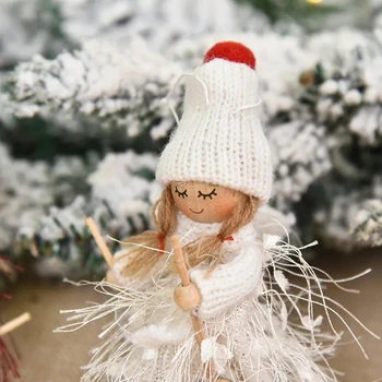 Милые куклы-Ангелы на лыжах Navidad Подвесной кулон Рождественский Декор для дома Украшения Рождественской елки Натальные украшения Ноэль Подарки на Новый 2024 год