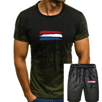 Мужская Винтажная Ретро-кисть Флаг Нидерландов, голландская футболка, хлопковая одежда S-3xl Против морщин, Новый Стиль, Винтажная рубашка