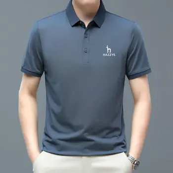 Мужская футболка-поло 2023, Летние повседневные топы с модным принтом Hazzys с коротким рукавом, Мужская одежда для гольфа, Деловые рубашки-поло