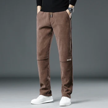 Мужские брюки свободного кроя, Однотонные Спортивные брюки с эластичной резинкой На талии, Уличная Одежда Высокого качества, 2 цвета, брючный костюм большого размера M-6XL LY6068