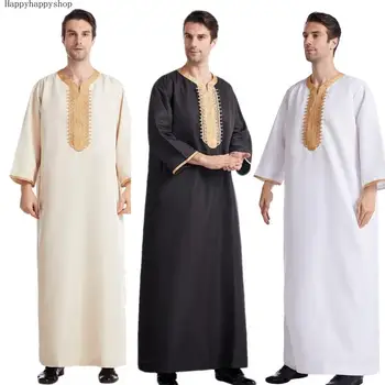 Мусульманское исламское Джубба Тобе Этническое платье с длинными топами Саудовское Арабское Свободное одеяние Дишдаша Ближневосточный Кафтан Одежда Рамдан