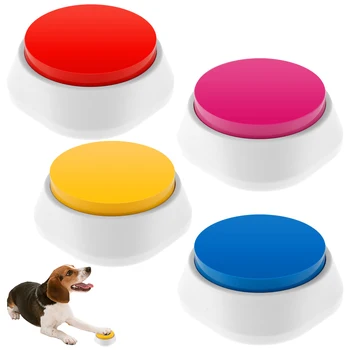 Новая кнопка для собак 4шт, кнопка для разговора с собакой, кнопка для записи на батарейках, кнопка для общения с веселой собакой, портативное домашнее животное