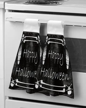 Полотенца для рук Happy Halloween, подвесное полотенце для ванной комнаты из микрофибры, впитывающие полотенца, мягкие детские полотенца для рук