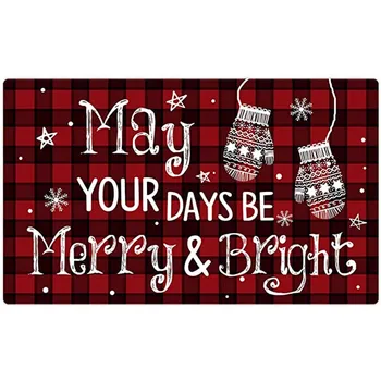 Пусть ваши дни будут веселыми и яркими Дверной коврик Рождественские Зимние Фланелевые коврики для помещений