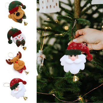 Рождественская елка Милые подвески Милые куклы с колокольчиками Лось Санта Снеговик Медведь Рождественские украшения Украшение домашнего магазина