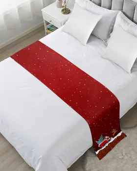 Санта Клаус Лось Подарок Снежинка Покрывала Кровать Бегун Кровать Флаг Шарф для Домашнего Декора Отеля Постельное Белье Односпальная Королева Король Покрывало
