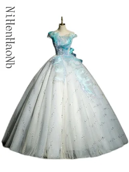 Светло-голубое платье из органзы и тюля, Элегантные платья для выпускного вечера, Пышное платье, бальное платье для вечеринки