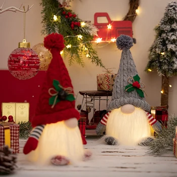 Светящийся Рождественский гном Безликая кукла С Рождеством Украшение дома Navidad Натальные подарки на Новый 2024 год Рождественский орнамент