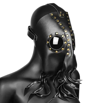 Стимпанк, черная искусственная маска осьминога, косплей Дьявола, декоративная маска с заклепками, маска для вечеринки, Маскарад, Хэллоуин
