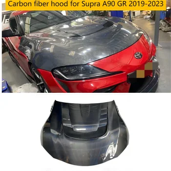 Углеродное Волокно/FRP Черная Крышка Капота Двигателя Аксессуары Для Toyota Supra A90 Автомобильный Капот Капота Обвесы VRS Style 2019-2022