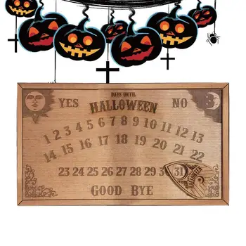 Украшение календаря на Хэллоуин, Деревянный настенный календарь на Хэллоуин, Переносные настенные украшения на Хэллоуин, Настенный декор, украшение для